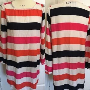 Honey Punch Large Striped Dress long sleeves